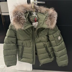 Kids Moncler Byronf Hooded Faux Fur-Trimmed Down Jacket